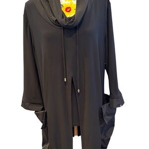Joseph Ribkoff Asymmetrical Cowl Neck Large Pockets Tunic Size 16